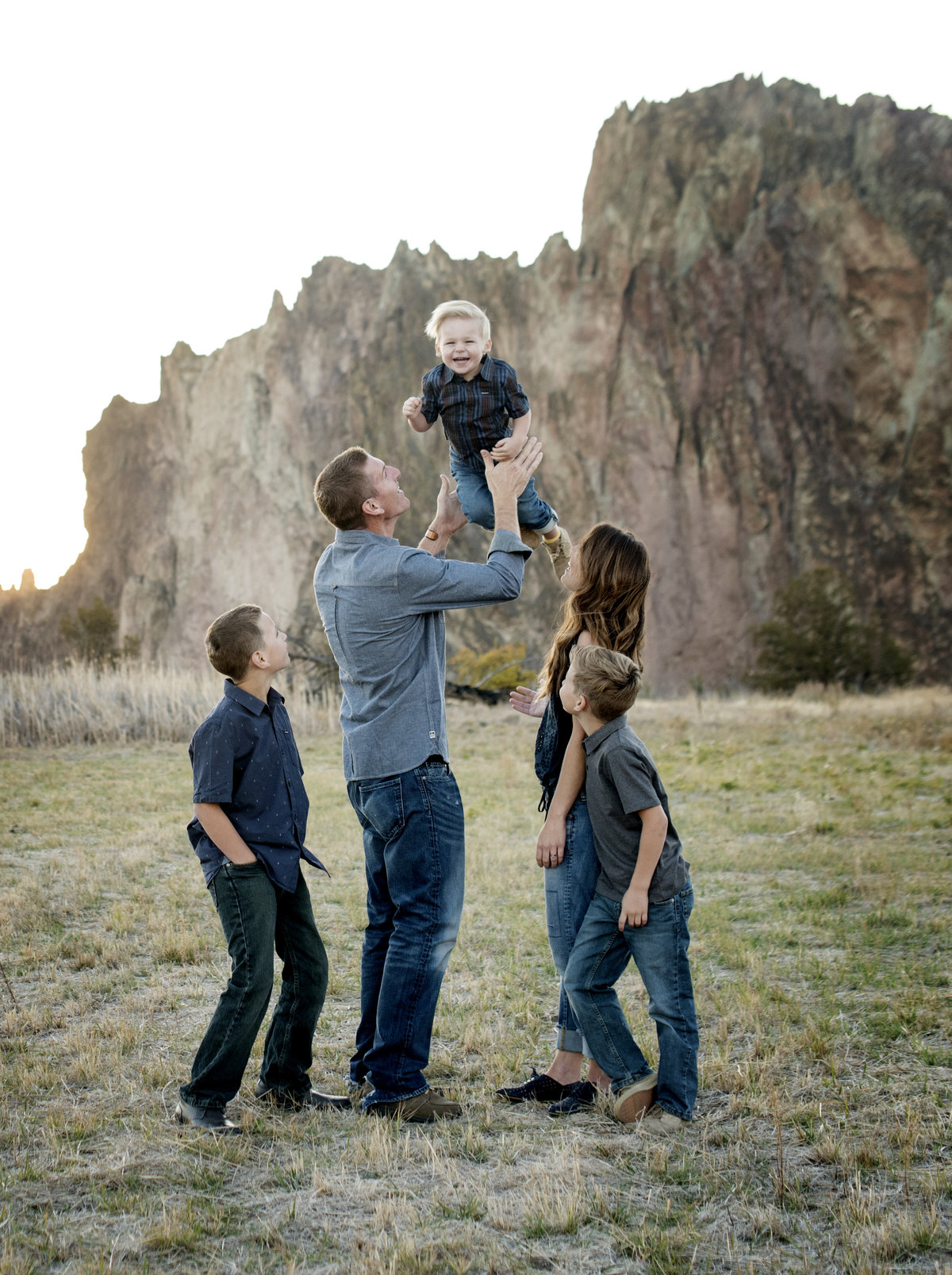 Family professional portrait photography  on-location in Central Oregon